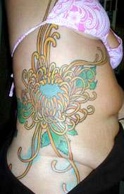Hip flower tattoo